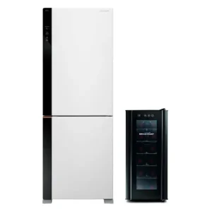 Combo Geladeira Inteligente B= Smart 500L Cor Branca + Adega 12 Garrafas Cor Preta Brastemp (BRE66AB + BZC12BE) – B6AB_BCZ1_CJ