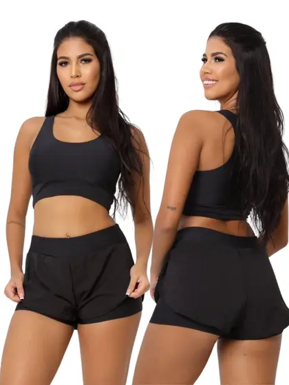 Conjunto Esportivo Fitness para Academia Corrida Top e Short 2 em 1 Feminino – JinkingStore