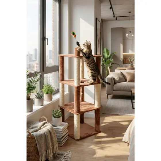 Torre Arranhador Para Pet Gato Anti Estresse Brinquedo Tedio – PetShop 3R